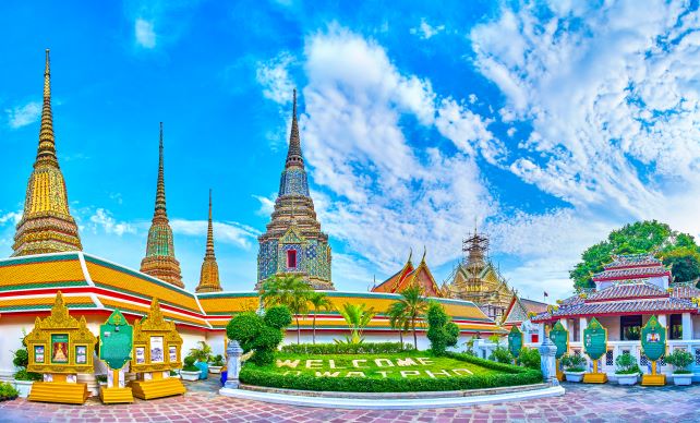 Wat Pho or Temple of the Reclining Buddha in Bangkok Thailand