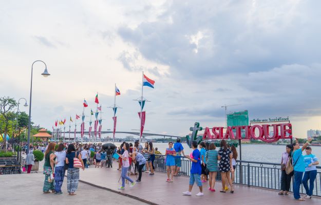 Waterfront District of Asiatique the Riverfront in Bangkok