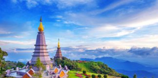 Doi Inthanon National Park Landmark pagoda in doi Inthanon national park at Chiang mai, Thailand