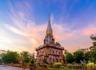Wat Chalong Pagoda in wat chalong or chalong temple