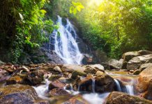 Sai Rung Waterfall (Ramkhamhaeng National Park) Sai Rung Waterfall, the beautiful rainbow of the forest-Sukhothai