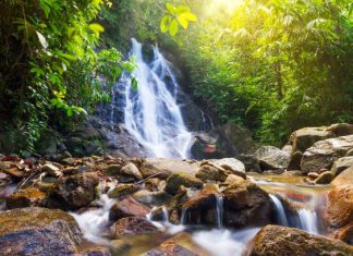 Sai Rung Waterfall (Ramkhamhaeng National Park) Sai Rung Waterfall, the beautiful rainbow of the forest-Sukhothai