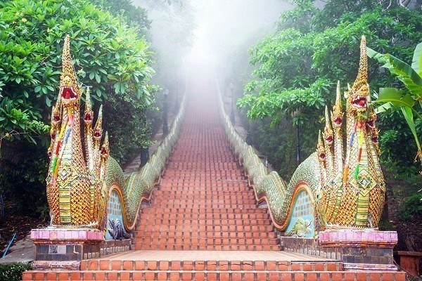 Wat Phra That Doi Suthep Naga Stairs-Chiang Mai