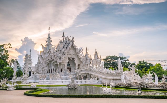 Wat Rong Khun or the white temple in Chiang Rai Thailand