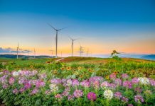 Khao Kho National Park beautiful Windmill Scenic Point at Khao Kho Phetchabun