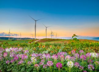 Khao Kho National Park beautiful Windmill Scenic Point at Khao Kho Phetchabun