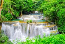 Huay Mae Khamin Waterfall Huay Mae Khamin Waterfall in Kanchanaburi Thailand