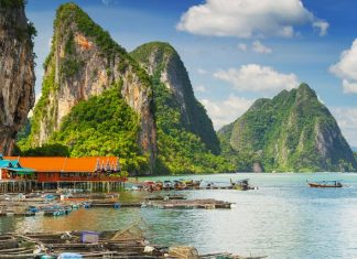 Koh Panyee (Panyi Island) Koh Panyee settlement built on stilts of Phang Nga Bay, Thailand